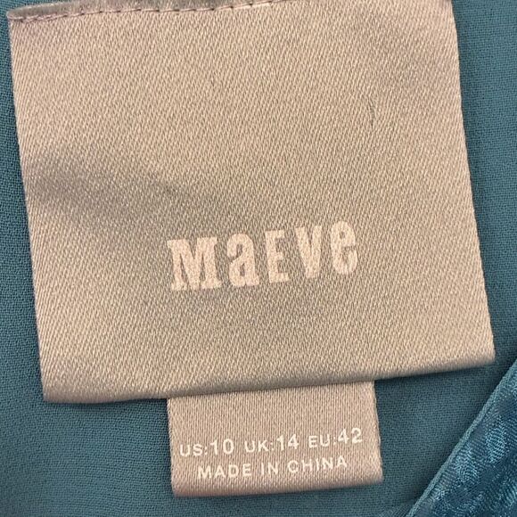 ANTHROPOLOGIE MAEVE Tavin Blouse Teal Women’s Size 10 - Picture 4 of 6